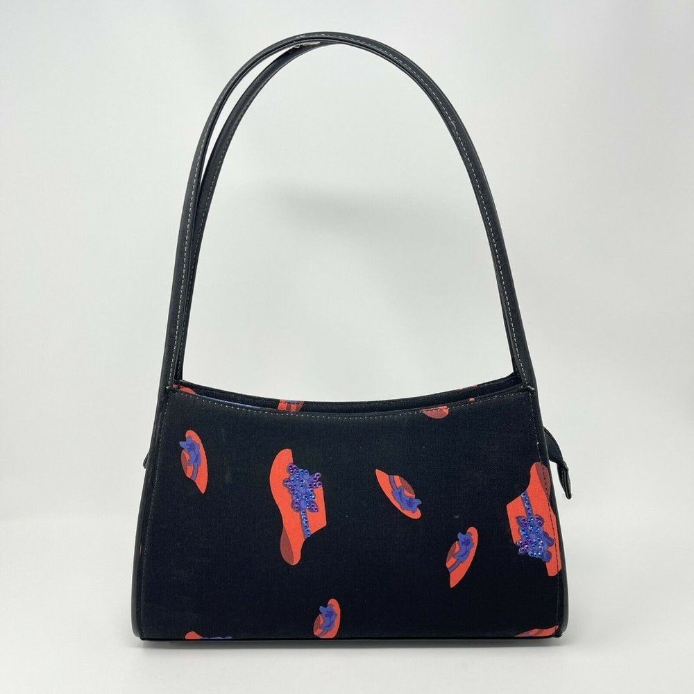 Sandol Living Red Hat Society Handbag Novelty Print Multicolor Purse Shoulder